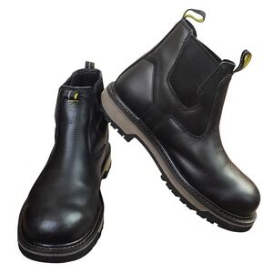 Ace Firebrand 6" Work Boots  Mens 8.5 Black Leather Chelsea Safety Boot